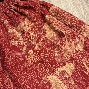 Anthropologie 100% silk shell skirt wolf